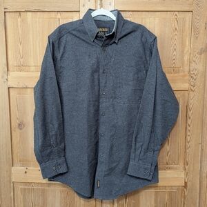 Woolrich Thick Flannel Button Up Shirt Medium Gray
